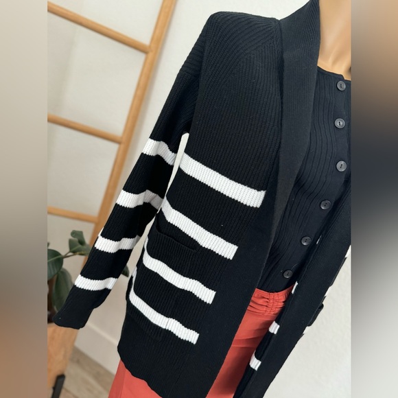 NWT Women's Open Layering Cardigan Black/Cream - Picture 8 of 8